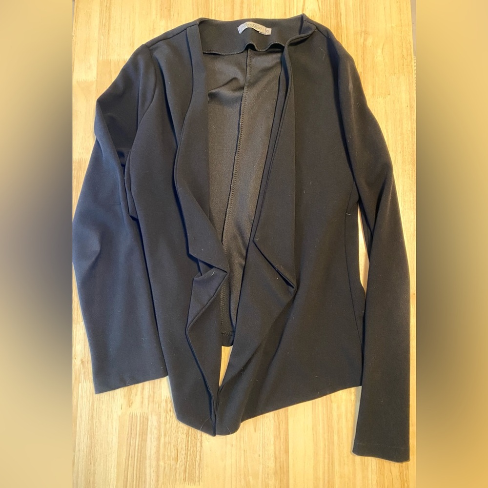 Elena Baldi draped stretch black blazer. Size medium.